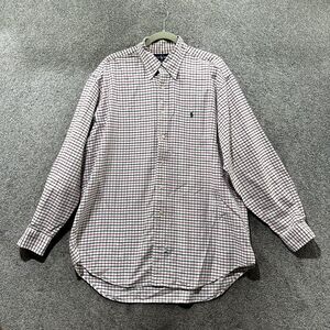 Ralph Lauren Button Up Shirt‎ Men Large Check Print Long Sleeve Cotton